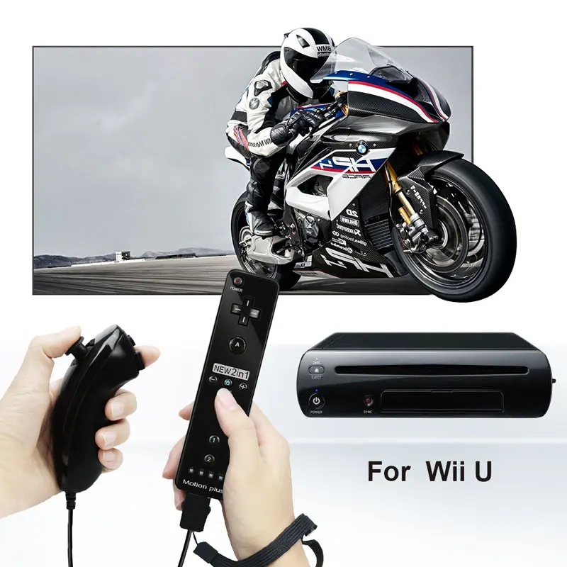 For Nintendo Wii Remote 2 In 1 New Remote Control Builtin Motion Plus And Nunchuck Joypad