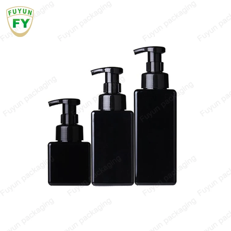 

PETG plastic hand soap foam pump square bottle 450ml for shampoo cosmetic packaging