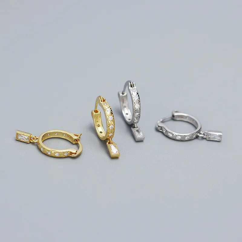 Fashion Jewelry 925 Silver Earrings Jewelry 18K Gold Plated Geometric Sterling Silver  Hoop Earrings for Women