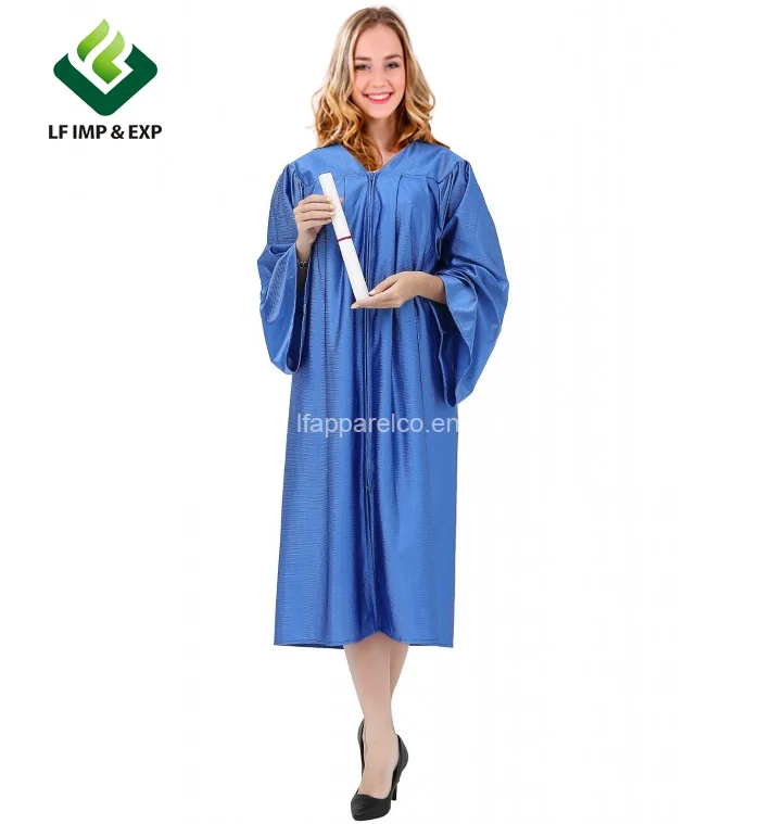 

graduation gown Free shipping to the US Wholesale shiny blue graduation gown /bachelor robe university graduation gown, Rich in color