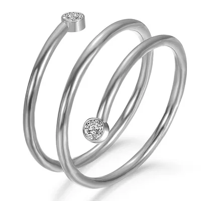 

Fashion Exquisite Ins Style Opening Stainless Steel Ring Simple Wild Inlaid Diamond Ring for Women, Gold silver