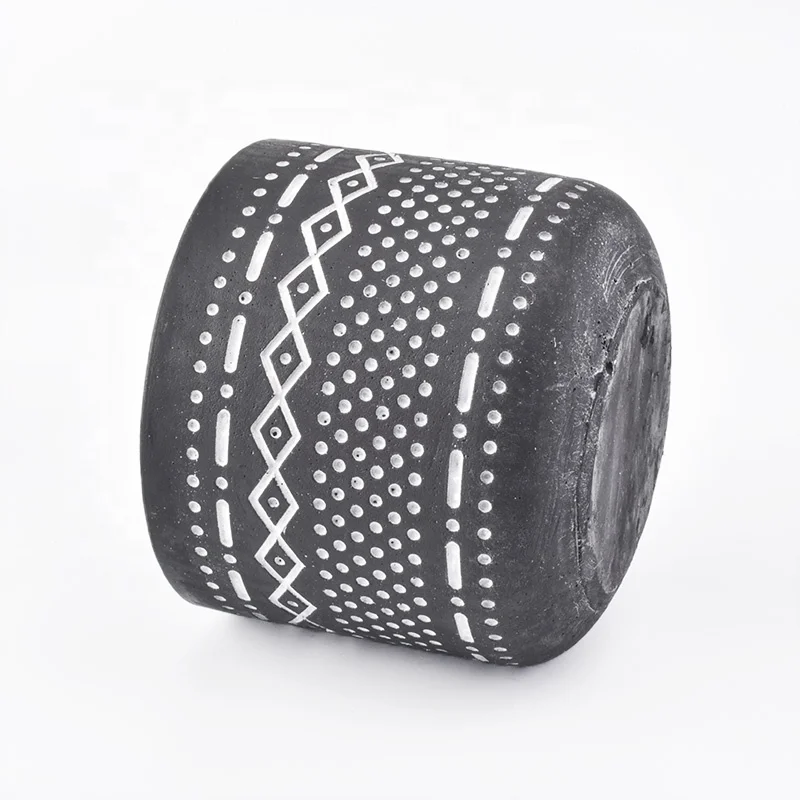 Low MOQ 250ml Matte Black Concrete Candle Jars