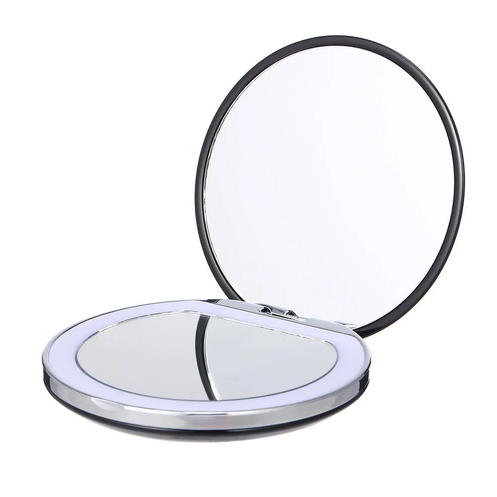 

Goodway easy to carry small with light led makeup mirror, White/balck