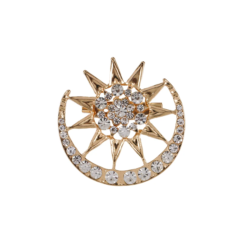

New Arrival Rhinestones Star and Moon Brooches for Women or Men