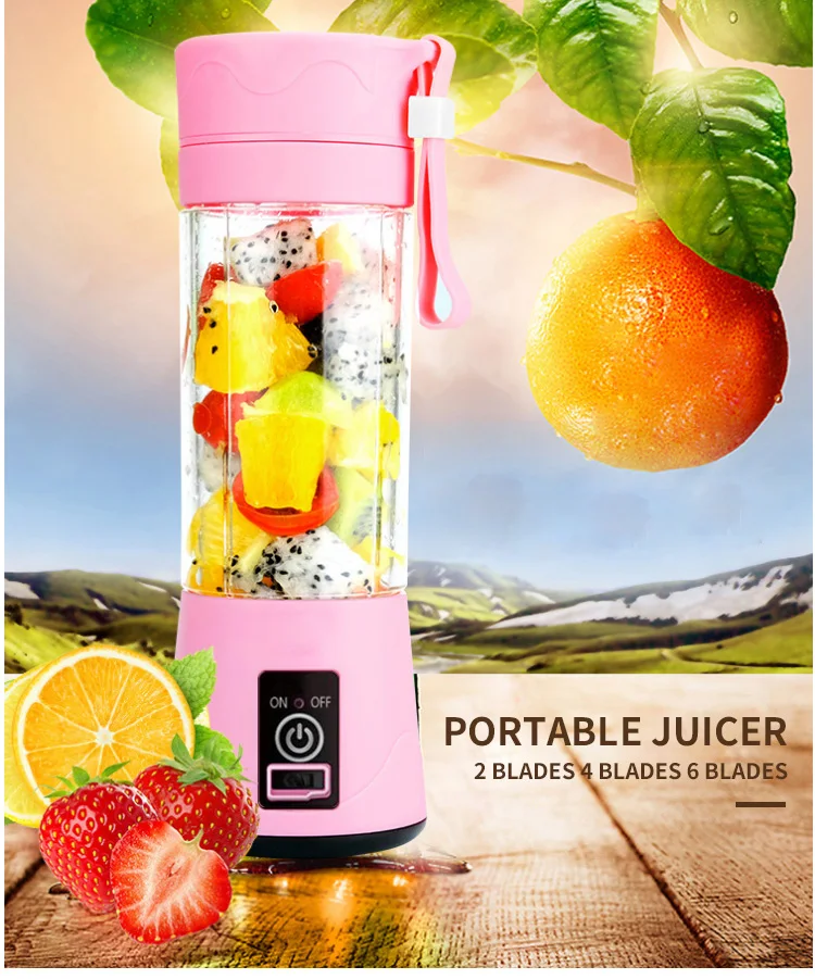 Portable USB Personal Blender Juicer Cup for Smoothies Shakes plastic Mini Travel Water bottles Blender Juicer