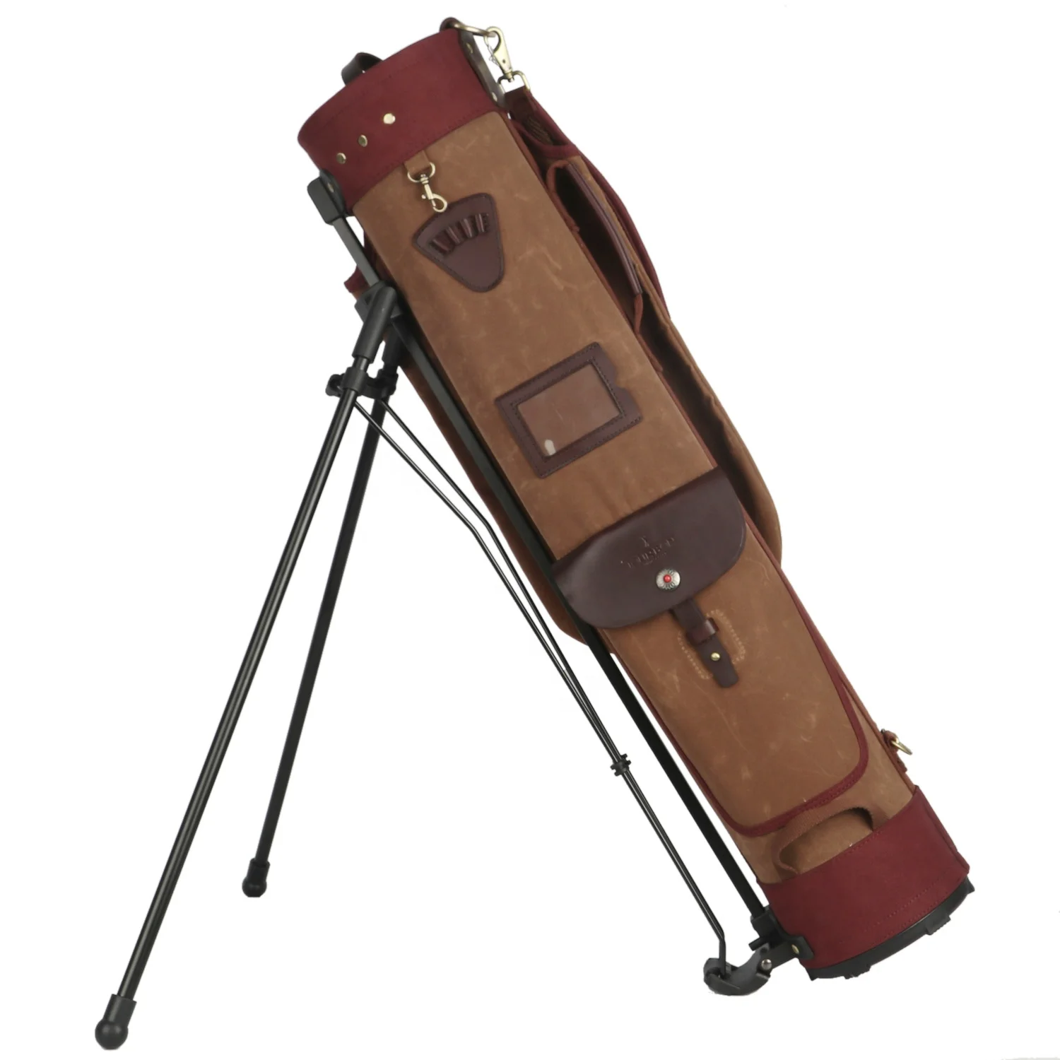 hibo  vintage canvas golf stand bag carry golf bag with plastic stand