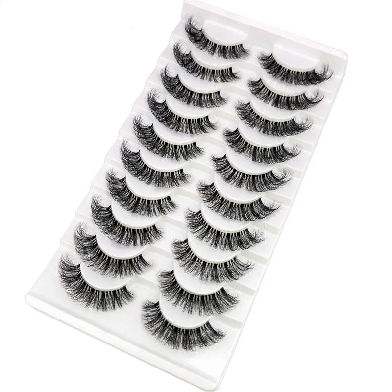 

Invisible band Lashes 10 Pairs 3D Faux Mink Lashes Natural short Transparent Terrier Lashes Clear Band Soft Eyelashes Extension