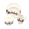 Hand Painted Design Christmas Ceramic Tableware Set 16 Pc Stoneware Crockery Dinner Set Decoration Ceramic Tableware