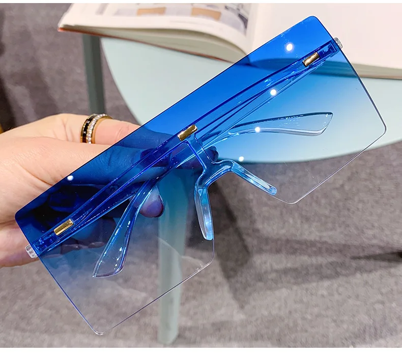 

Luxury Sunglasses For Women Rimless Oversized Square Sunglasses Fashion Transparent Sunglasses(EJG2691)