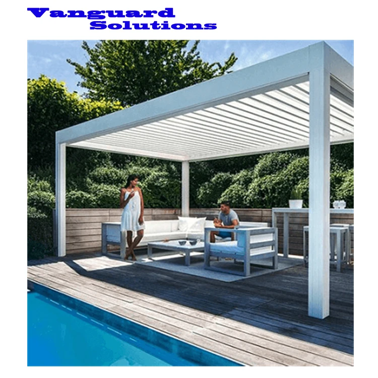 

TOMA Aluminium Garden Outdoor Electric Pergola Motorized Waterproof Pergola Aluminum Roof Louver Automatic Sun Roof Louver