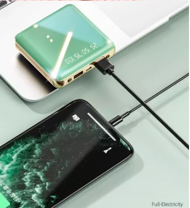 5000 8000 10000 20000mAh Portable Mini Power Bank Mirror Screen LED Display Powerbank Customize Logo - ANKUX.COM