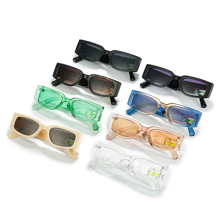 

New Fashion Rectangle Sunglasses Men Women PC Gradients Lens Trend Frame Brand Designer Vintage Party Sun Glasses UV400