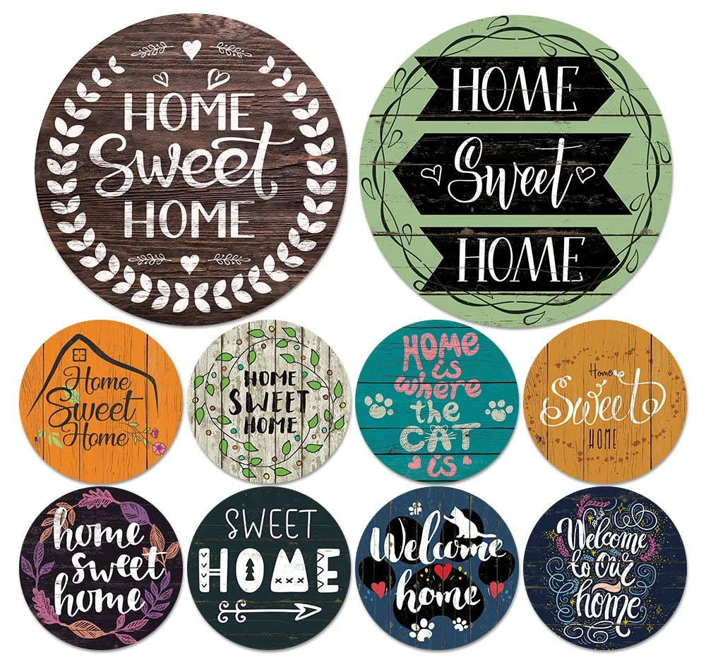 

Putuo Decor Customized Family 15cm Round Wooden Signs Home Sign Welcome Home Wall Decor