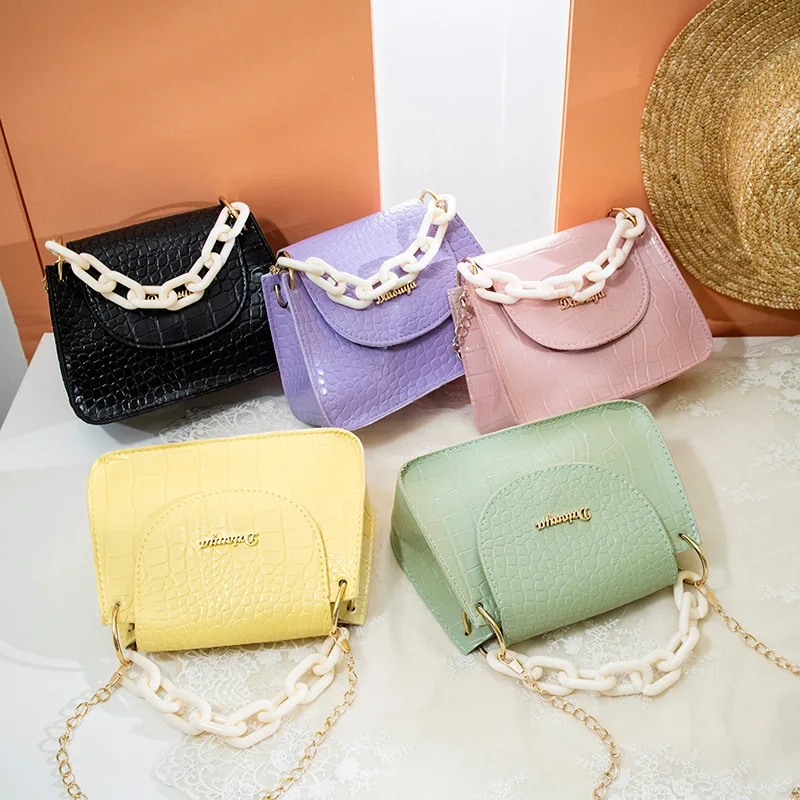 

2021 new arrival crocodile pattern Pu leather shoulder bag for women girls crossbody bag handbags, Customizable