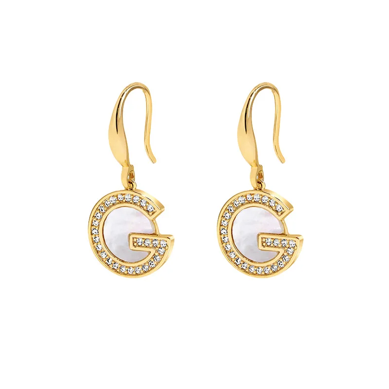 

Jewelrox Zinc Alloy Multi Color Crystal GG Earrings For Women
