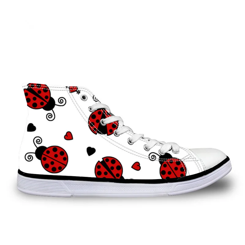 Women Vulcanize Shoes Flats Cute Red Ladybug Pattern Women Casual Shoes High Top Canvas Tenis Feminino Sneakers New, Requirement