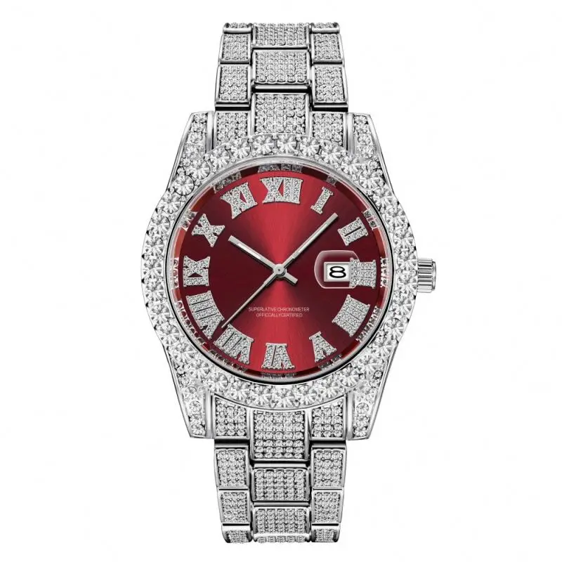 

Fully Watch Diamond Setting Watches With Diamonds Acrylic Crystal Urban Branded Names Couples Gold Color Ladis