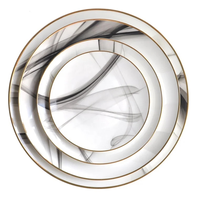 Latest White Round Porcelain Custom Dinner Plates, Hot Sale Ceramic