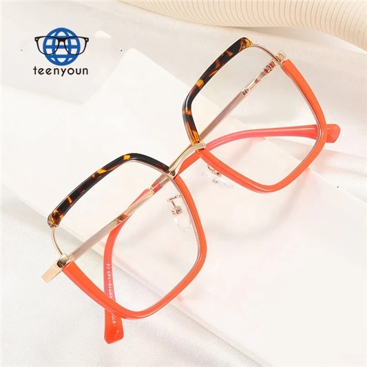 

Teenyoun Eyewear Oversized Square Frame Optical River Eyeglasses Customized Myopia Lens Anti Blue Light Glasses Eyeglass