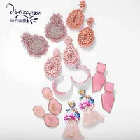 

Dvacaman Trendy Statement Acrylic Crystal Rhinestone Tassel Earrings for Women Party