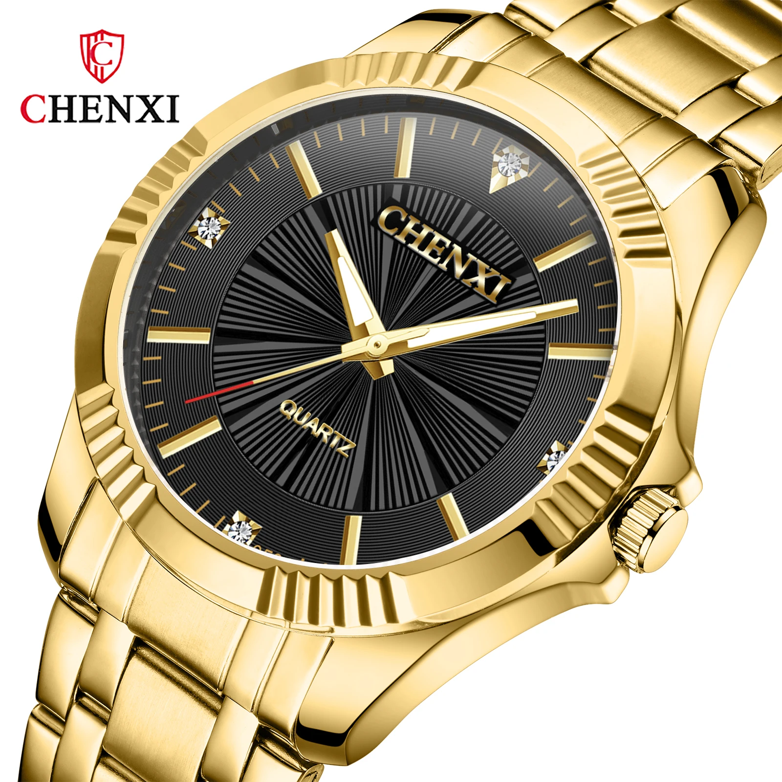 

Chenxi 050 all gold waterproof steel Strap casual Couple wrist watches