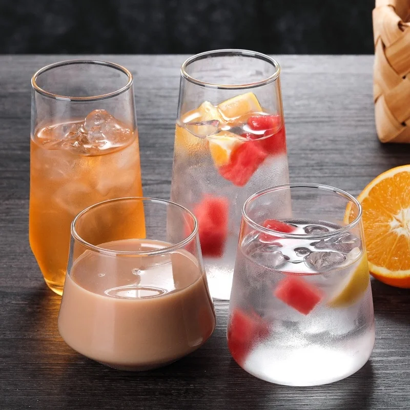 

Simple Healthy Borosilicate Drinking Glass Milk Juice Cup Transparent Resistance Glass Water Cup