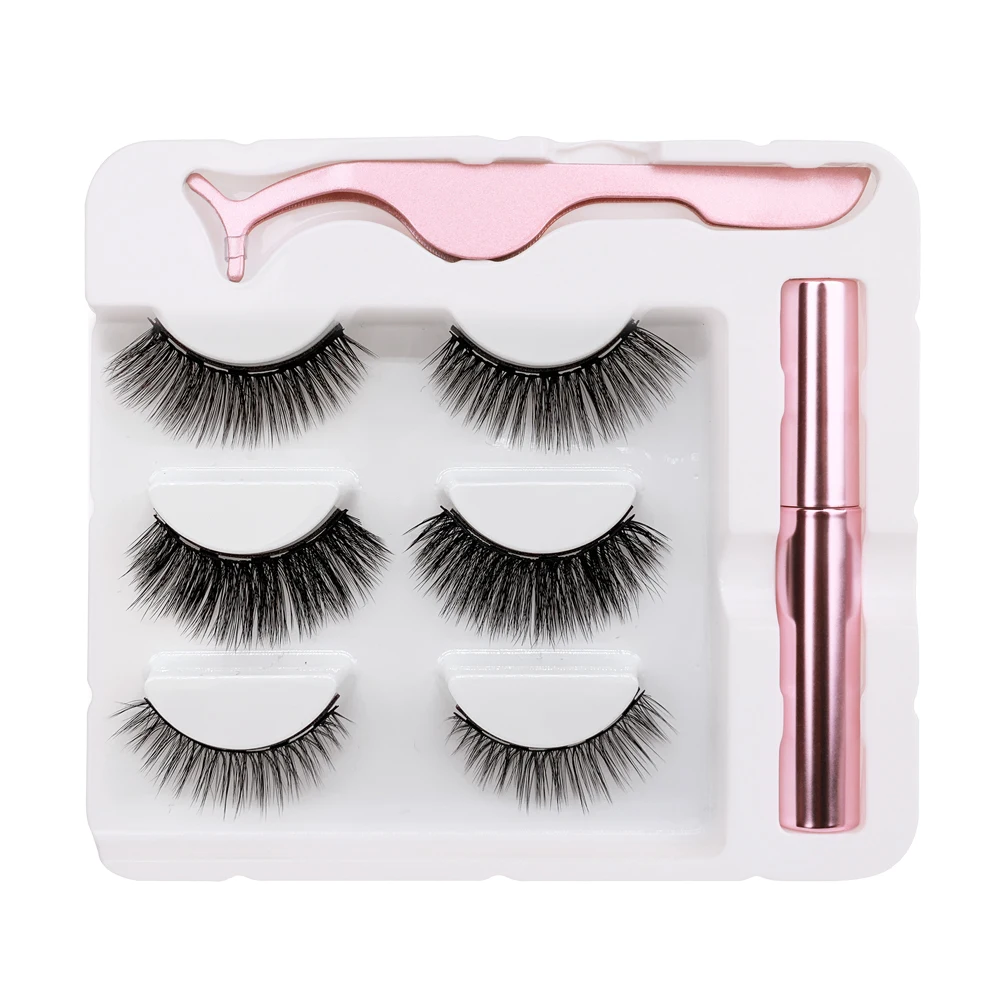 

3D Magnetic Mink Lashes 18MM Magnetic Eyelashes Natural Magnetic Lashes Christmas 3D Mink Reusable False Lashes, Natural black