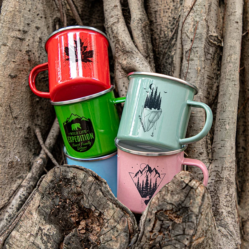 

PYD Life RTS Wholesale Custom Logo Sublimation Mugs Coffee Camp Outdoor Christmas Camping Enamel Mug