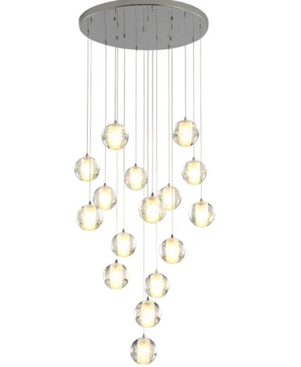 Modern Staircase chandelier with G4 bulbs 3000K 6000k LED Crystal Glass Ball Pendant Lamp