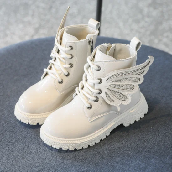 

UP-3461r Fashion Design Kids Dress Shoes Winter Ankle Boots With Wings