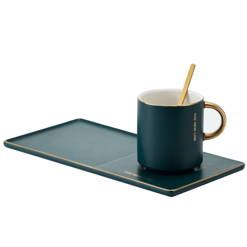 

Madou European Style Coffee Mug With Golden Handle Ceramic Mug Coffee Cup, 5 colors