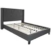 Flash Furniture Fabric And Metal Bed In Dark Gray Finish fabric cover bed fabric bed with wood slates