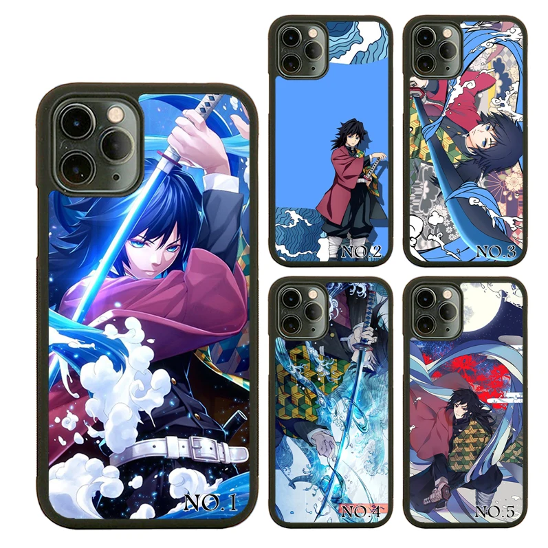 

Classic Anime Characters Giyuu Tomioka Design Rubber TPU+PC Mobile Phone Case For iPhone 13 11Pro 12 13Pro Max Cover, Black