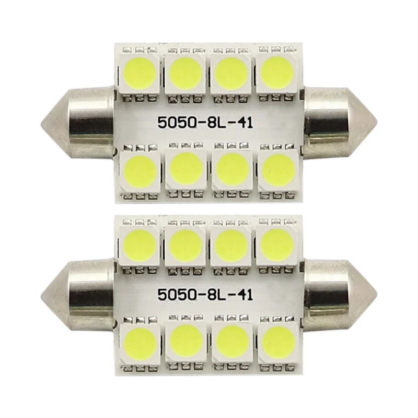 AMYWNTER Car LED Bulbs 12V 24V C5W C10W LED Bulb Interior Reading Lamp 8SMD 5050 Festoon LED Dome Lights