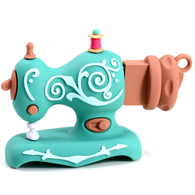 

2021 new USB 2.0 cartoon sewing machine model usb flash drive pendrive U disk Christmas gift, Multi colors