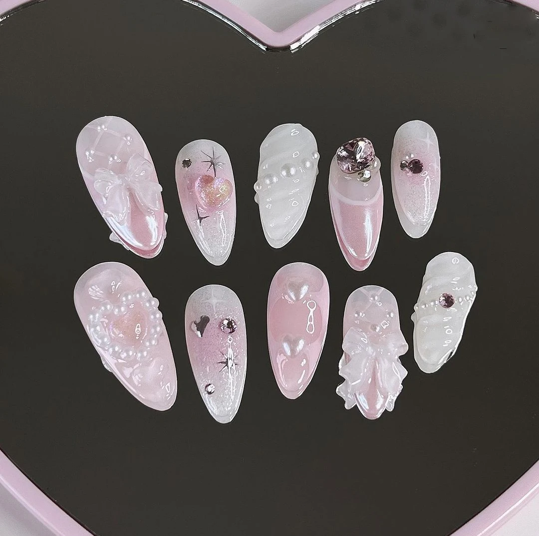 

Wholesale Press on Nails Vendors Coffin Extra Long Coffin Glue Press on Nails Fake Rhinestone Marble False Nails Design Finger