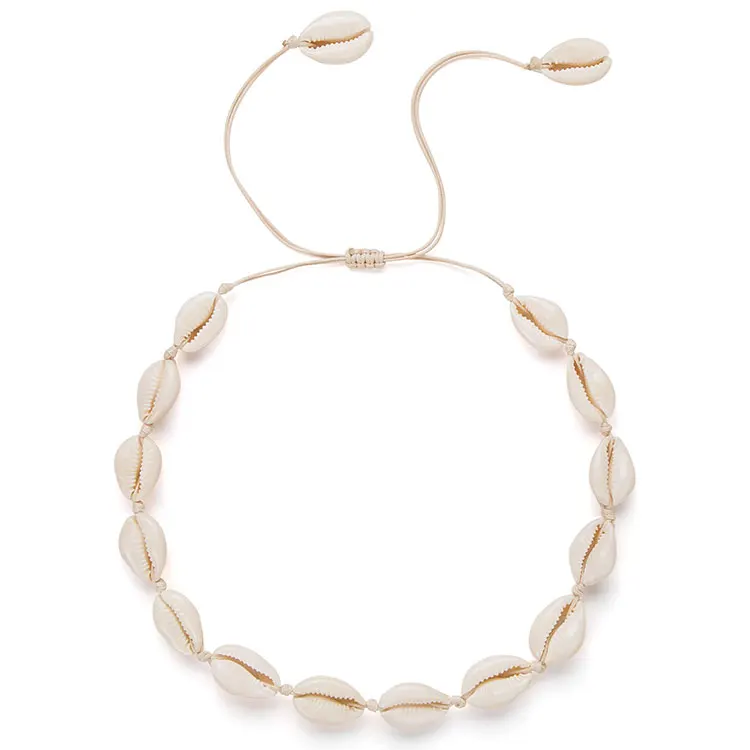 

Handmade Sea Shell Necklace Choker for Women Summer Adjustable Natural Shell Collar Necklace