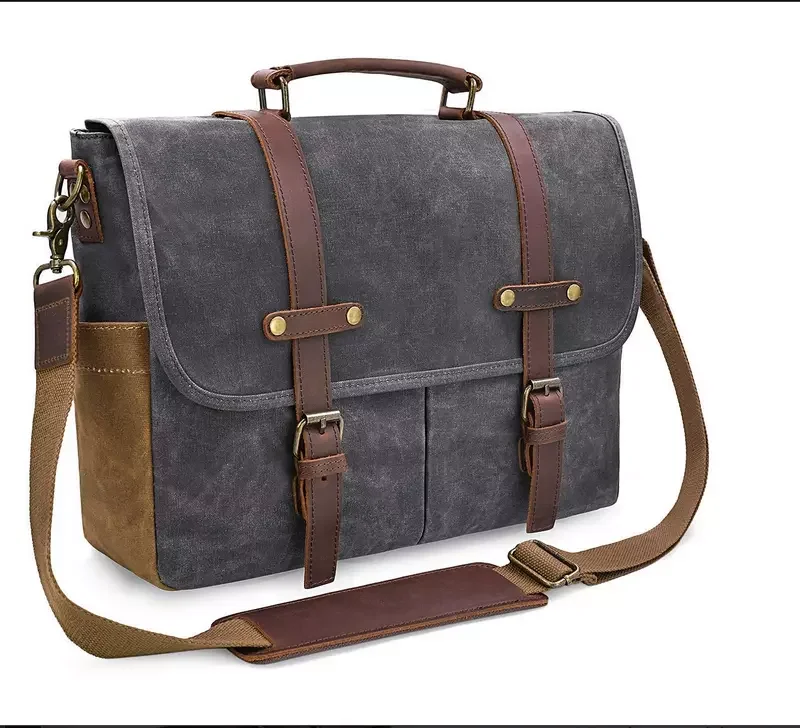 men's canvas shoulder messenger bag