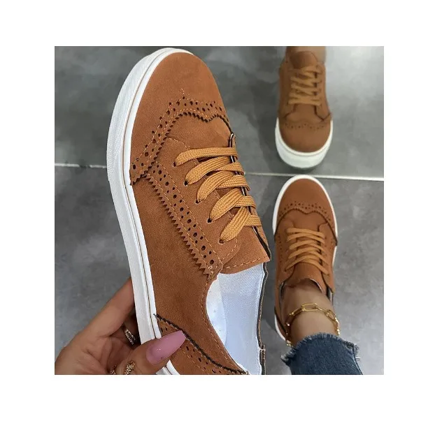 

Large 35-43 casual shoes 2024 new women's outdoor sports shoes sneaker round toe lace up single shoes women
