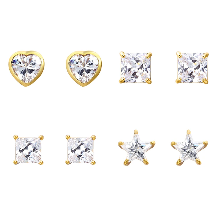 

80375 Xuping aretes de mujer 24 karat gold plated ohrringe custom fashion crystal diamond stone stud earrings for ladies, 24k gold color