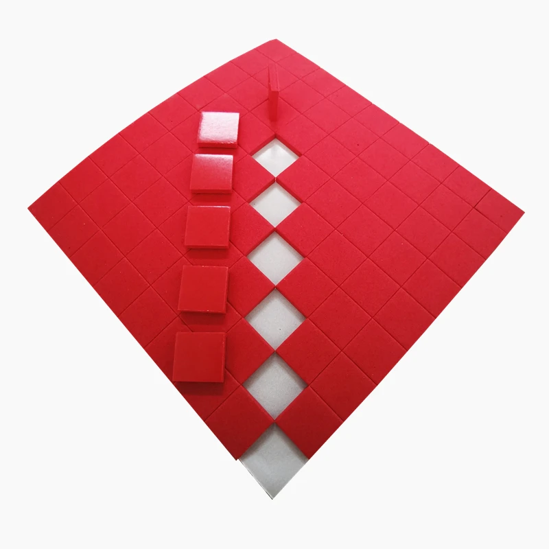

4mm*18*18 Glass Protector Spacer Red EVA Rubber Adhesive Foam Glass Separator Pads