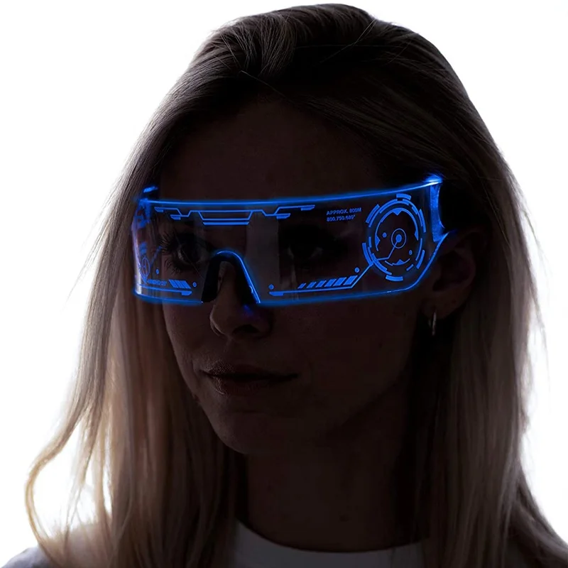 

Cyberpunk LED Visor Glasses Perfect For Cosplay and Festivals Cybergoth Cyberpunk Glasses