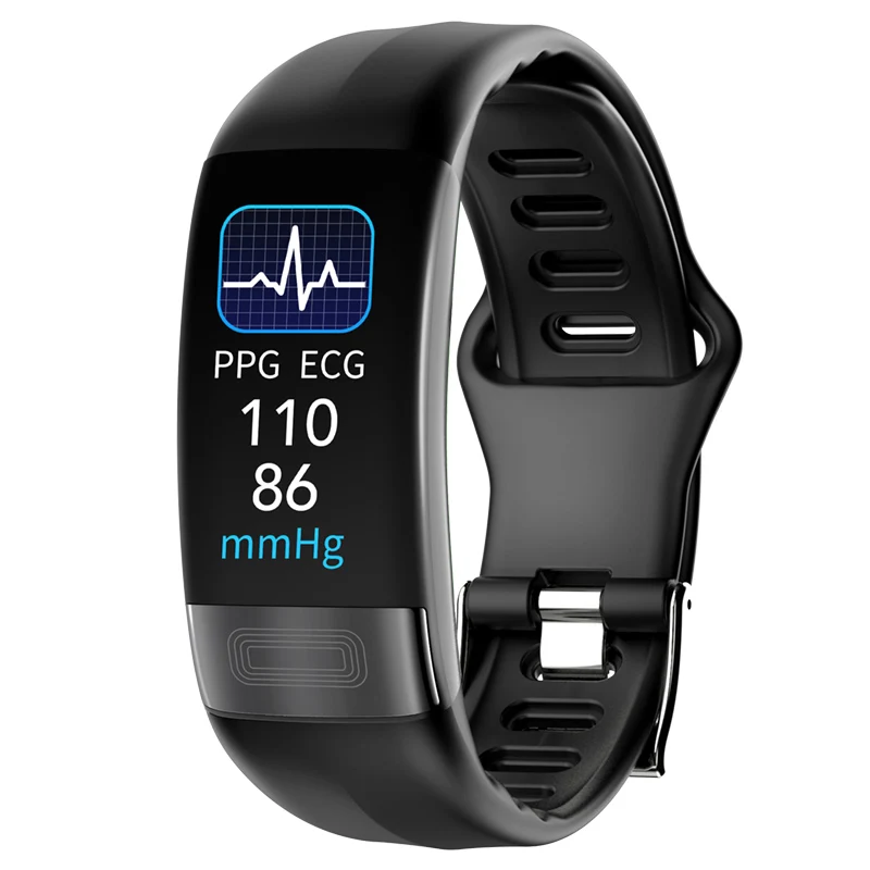 

P11P earphone ECG+HRV blood pressure heart rate monitor BT smart watches band fitness tracker