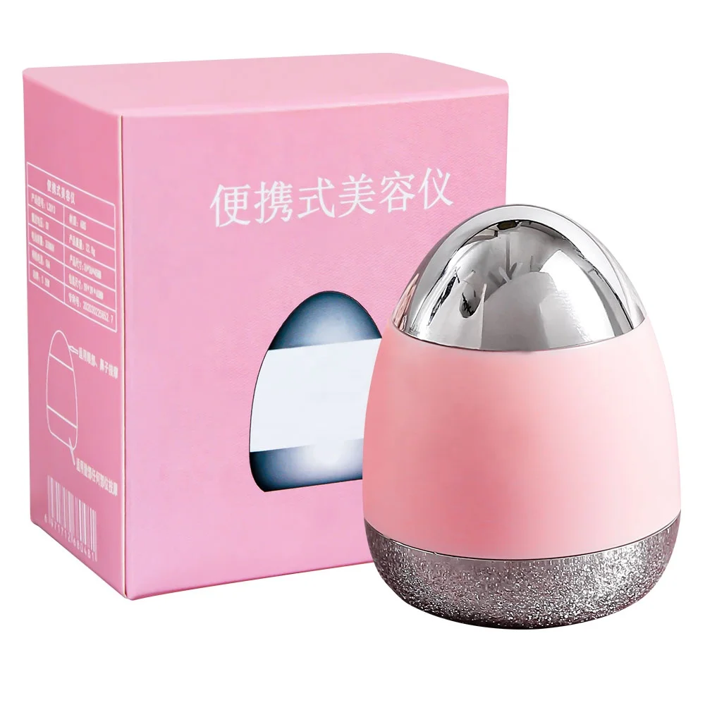 

Egg-shaped Red Light Microcurrent Vibration Double-head Use Skin Care Beauty Device Portable Mini Facial Massager