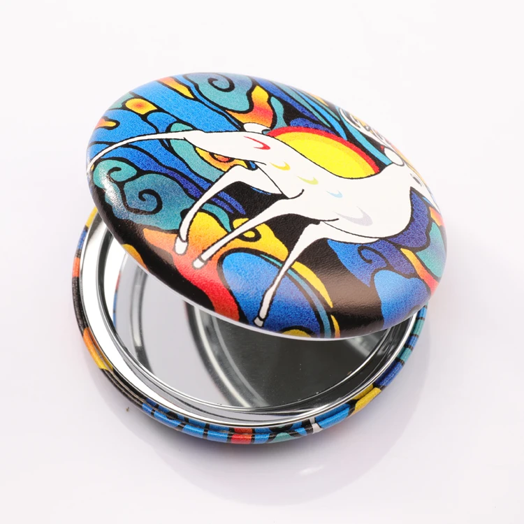 

Wholesale Custom Vintage Round Mini Travel Pocket Compact Makeup Vanity Mirror for Gift Sets