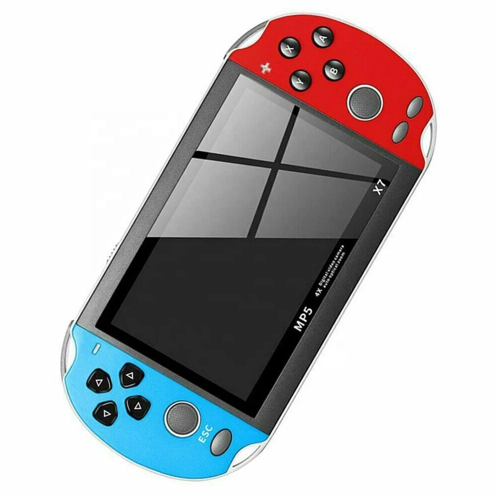 

Newest Portable game console X7 Factory Price 4.3 Inch Screen Game Consoles From 32 bit Memory free 8 GB, Red blue,yellow,red,blue,red yellow