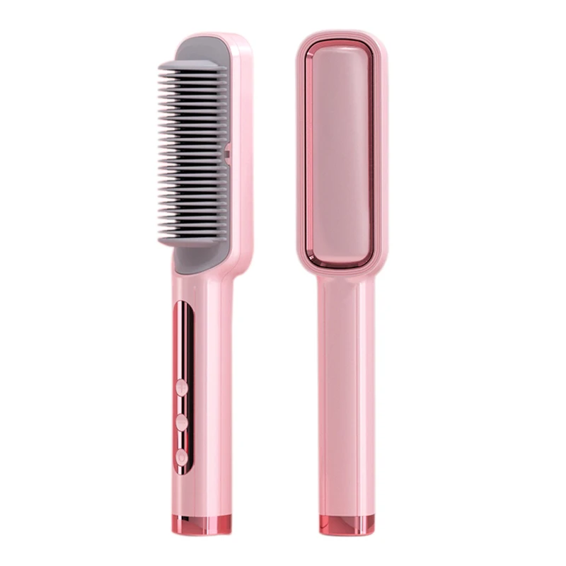 

2020 New Arrival Negative Ion Brush Hair Straightener Electric Dryer Comb, Gold/pink/white/