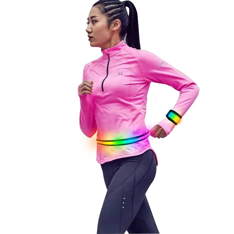 

Fashion led safety sport set both waist belt and light bracelet, Red,yellow,blue,green,orange,white,pink,rainbow