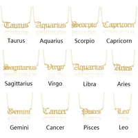 

fashionable latest new design gold plated zodiac sign necklace jewelery