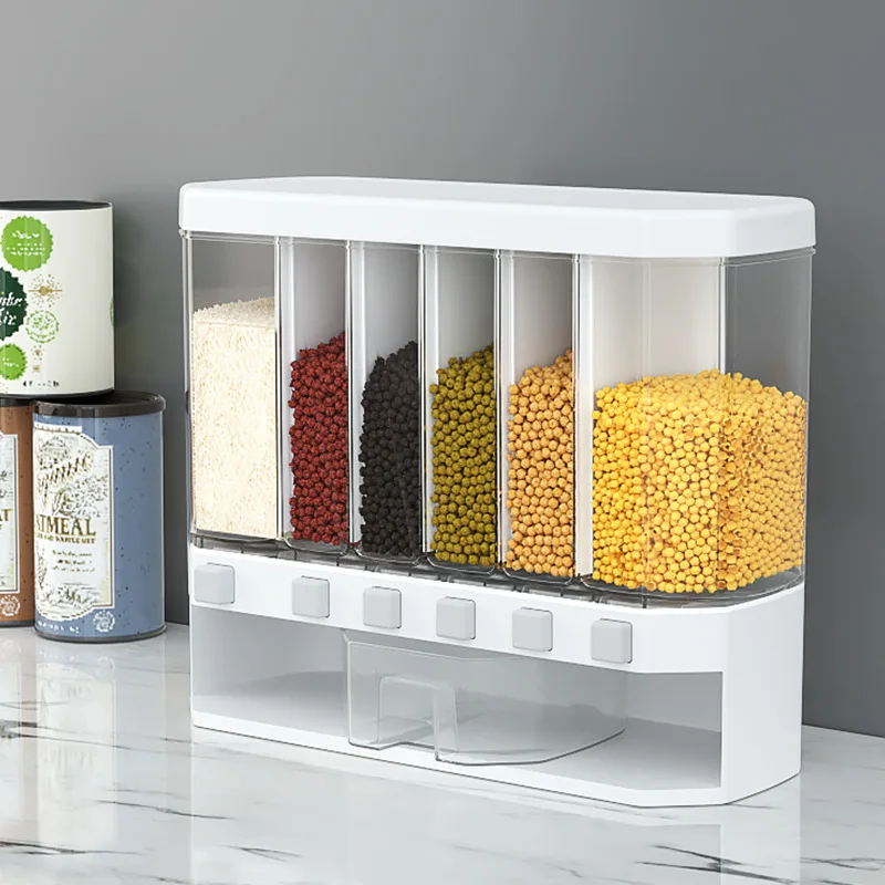 

Food Storage Box Seal Moisture-proof Grain Storage Box Plastic Rice Dispenser Storage Container, Transparent